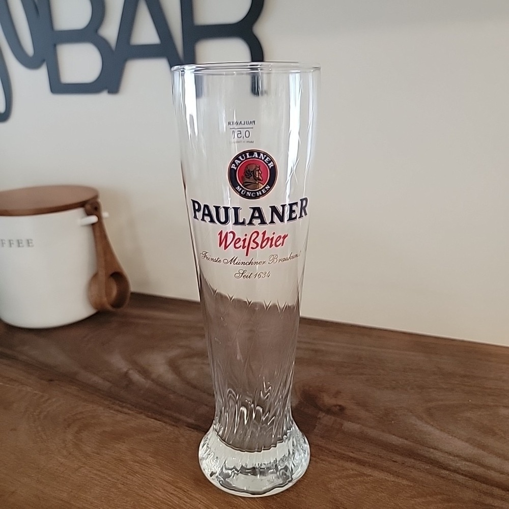 Paulaner Weissbier Wheat Beer Glass German Brewery Pub Barware‎ Collectible
